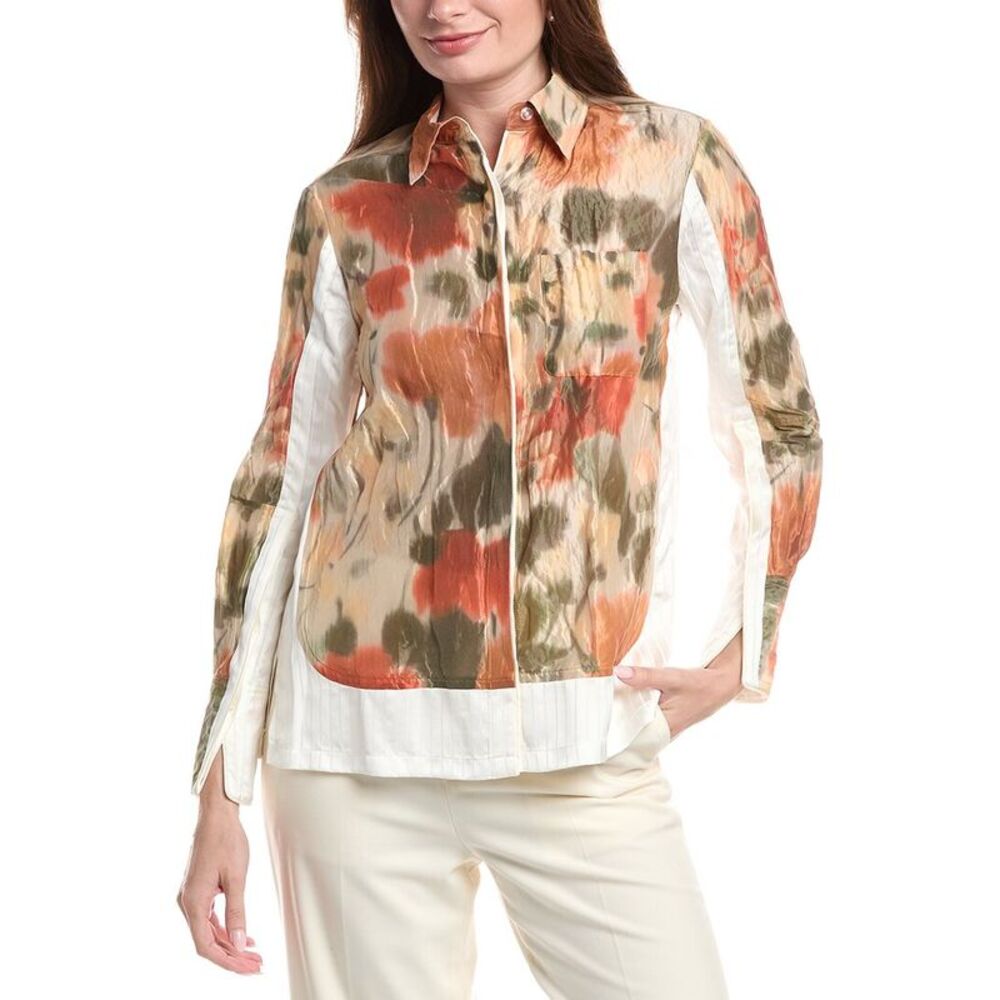 3.1 Phillip Lim NWT Blurred Marigold Silk Pajama Shirt Button Down 6